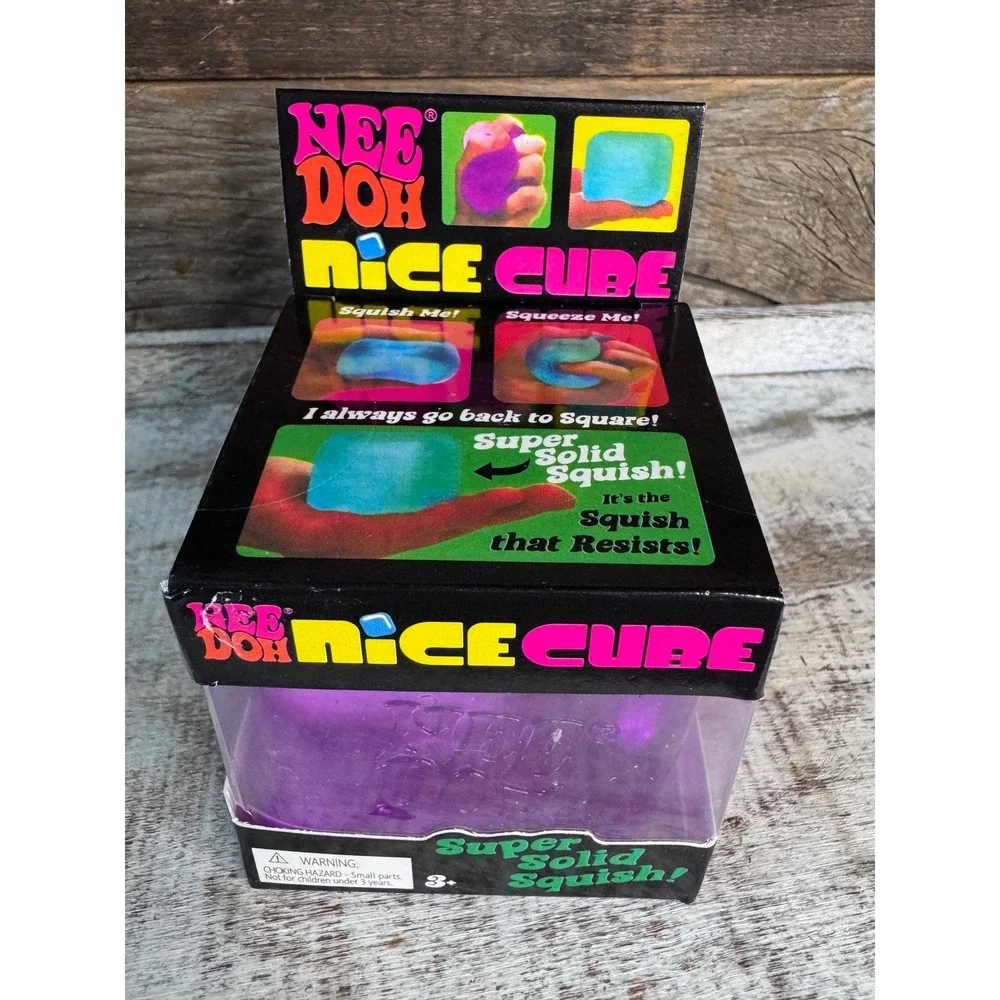 Schylling NeeDoh Nice Cube VIRAL Purple Squishy Stress Toy Brand New In Box NIB